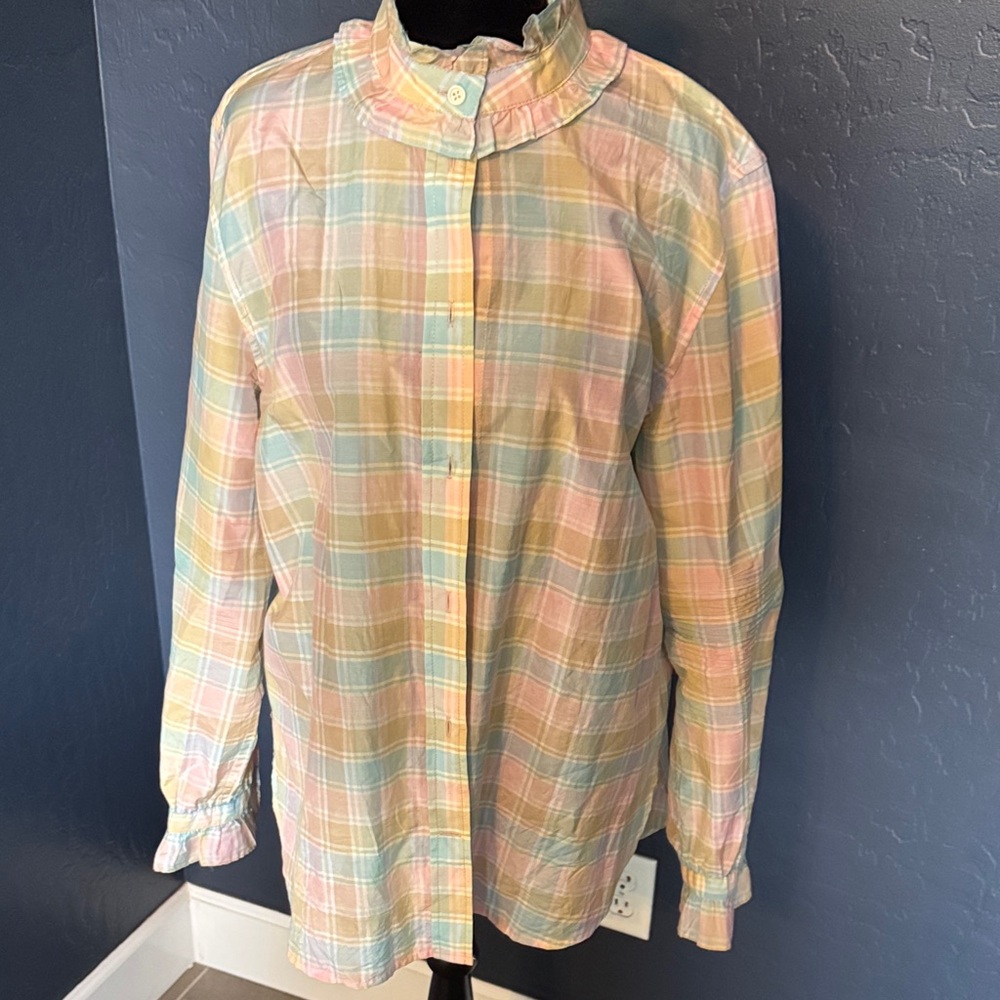 J. Crew Pastel Plaid Button Down Shirt